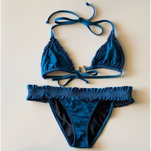 Le Tarte Other - {Le Tarte} Teal Ruffle Bikini Set